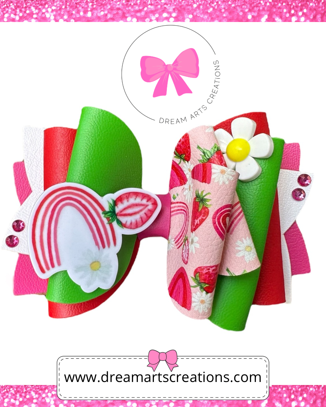 🎀Strawberry Rainbow Bow