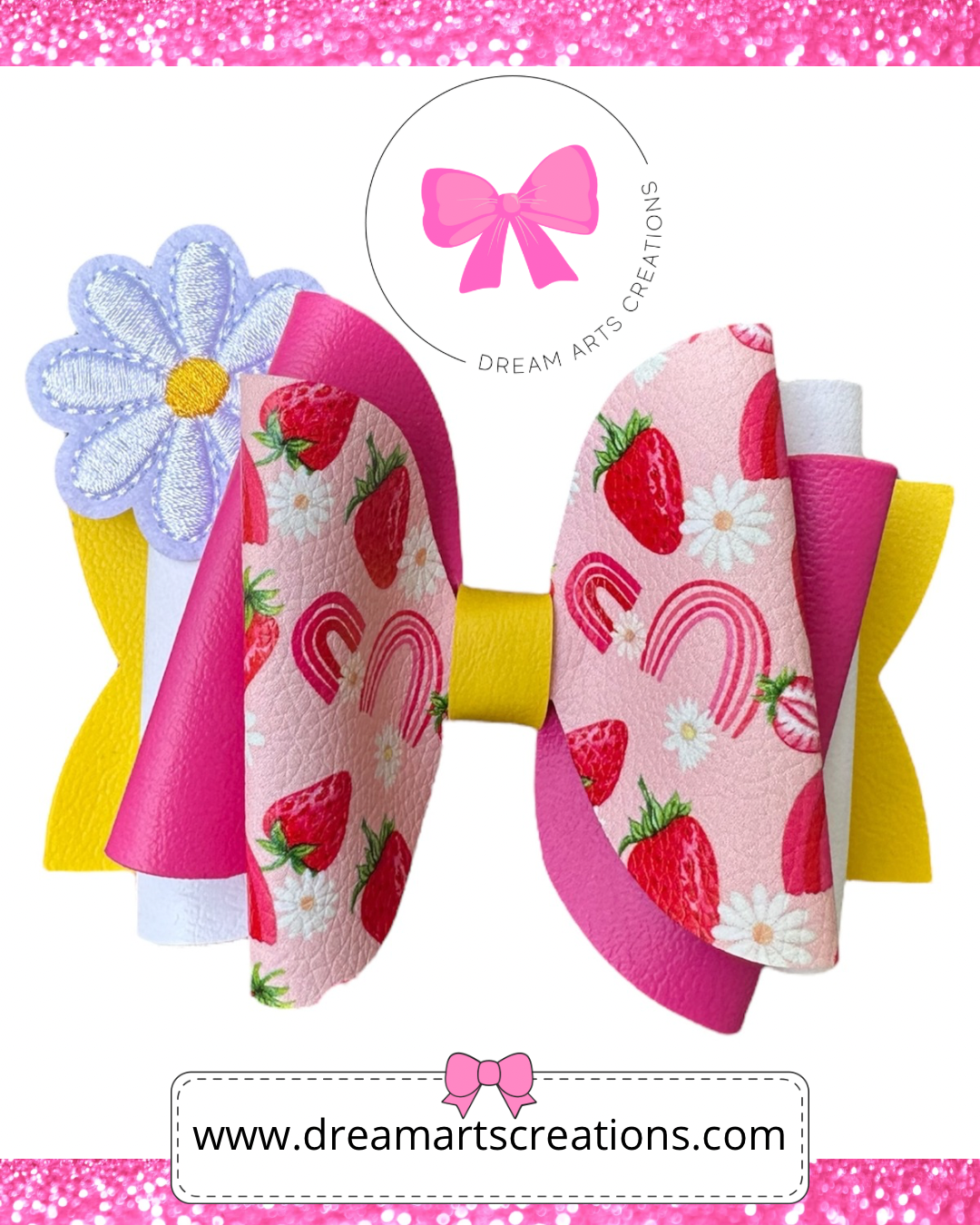 🎀Strawberry Rainbow Bow